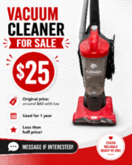 Reliable Shark Vacuum – Great Condition (1 Year Use) 1