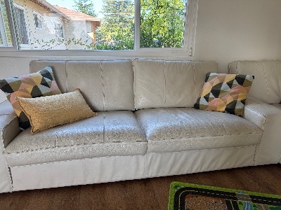 White Leather Sectional Sofa with Chaise 3