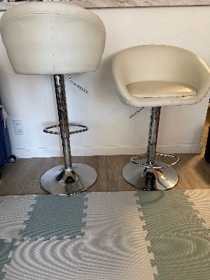 2 White Bar Stools – $15 Each 1