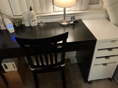 IKEA Micke desk with 2 drawers, IKEA Micke drawer unit 3