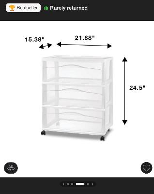 Two Brightroom 3-Drawer Rolling Storage Carts – $10/$12 4
