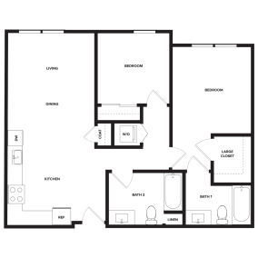 Bedroom with private bath in 2B2B in Menlo Park (Middle Plaza) 3