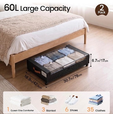 Underbed storage with wheels 2