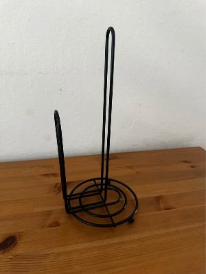 Paper towel holder, glass bottles, milk frother, glass mirror! 1