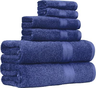 Amazon Basics 6-Piece Towel Set - Navy Blue 1