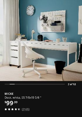 Moving Sale: IKEA MICKE White Desk – $50 OBO 2