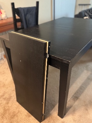 Donating table and trash cans 2