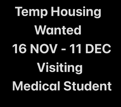 Short-term Temporary Rental Wanted - Nov/Dec 2026 1