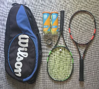 2x Babolat Pure Strike Racquets + Wilson 3-Pack Bag + Balls 1