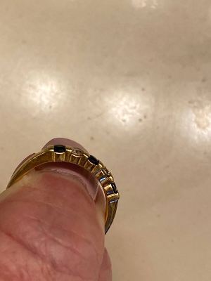 14k yellow gold diamond sapphire ring size 7 3