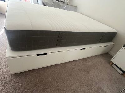 IKEA Nordli Bed Frame with storage and mattress (Queen size) 2