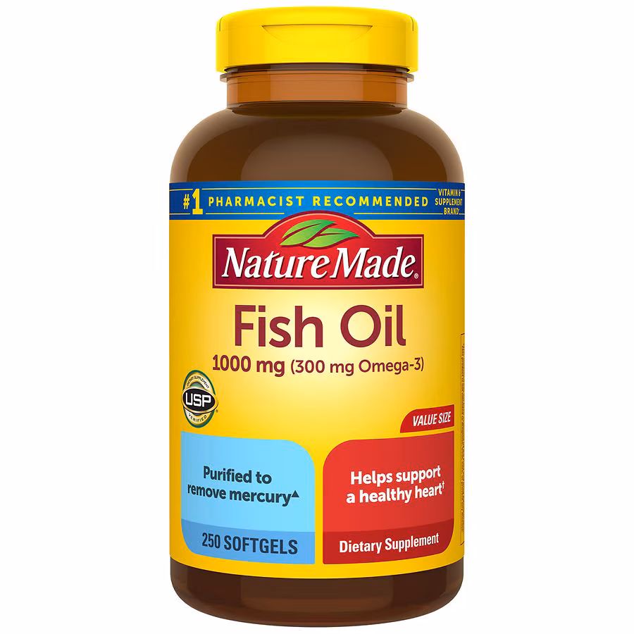 Nature Made Fish Oil Omega 3 Supplements (250 Softgels) 1
