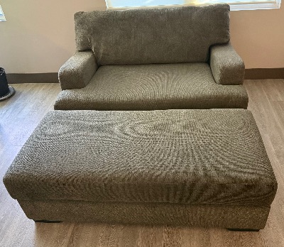 Selling our Living Spaces Quantum love seat and ottoman in excellent condition! 1