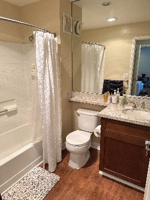 Spacious private bedroom with an attached bathroom available in a 2B/2B Stanford West apartment 4