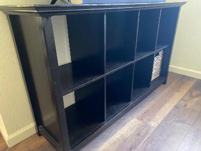 Black/brown 8-cube wood bookcase / shelf 2