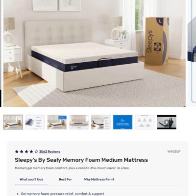 Sleepy's Queen Memory Foam Medium Mattress 1