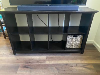 Black/brown 8-cube wood bookcase / shelf 1
