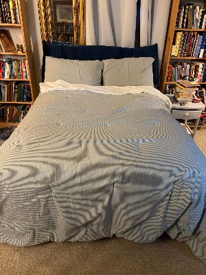 Dark blue velvet head pillow Queen Size 2