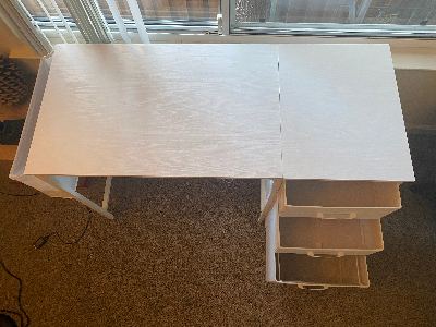 White Desk + Office Chair – $70 Bundle 3