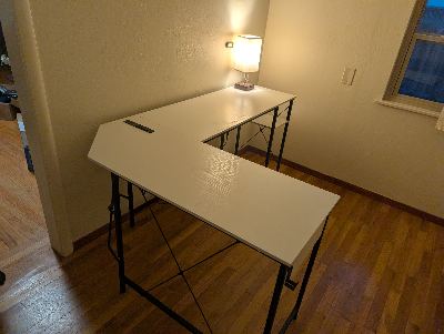 White Corner Desk(60% discount) 4