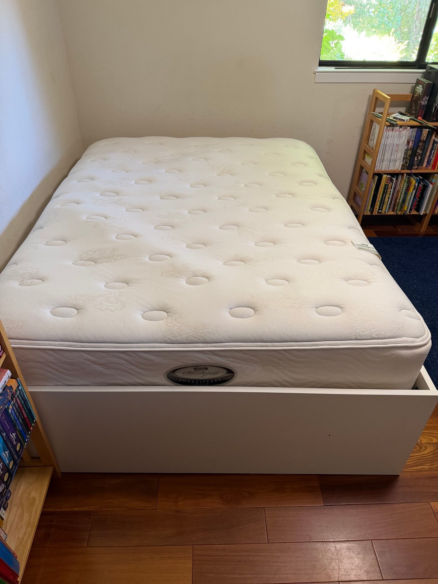 Free Ikea BRIMNES queen platform bed with drawers and queen Beautyrest mattress 3
