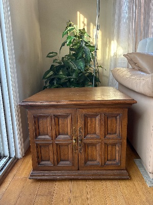 Solid wood end table & storage cabinet 1