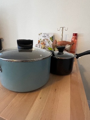 Large and small kitchen pots 1