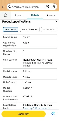 Cervical pillow, memory foam 2