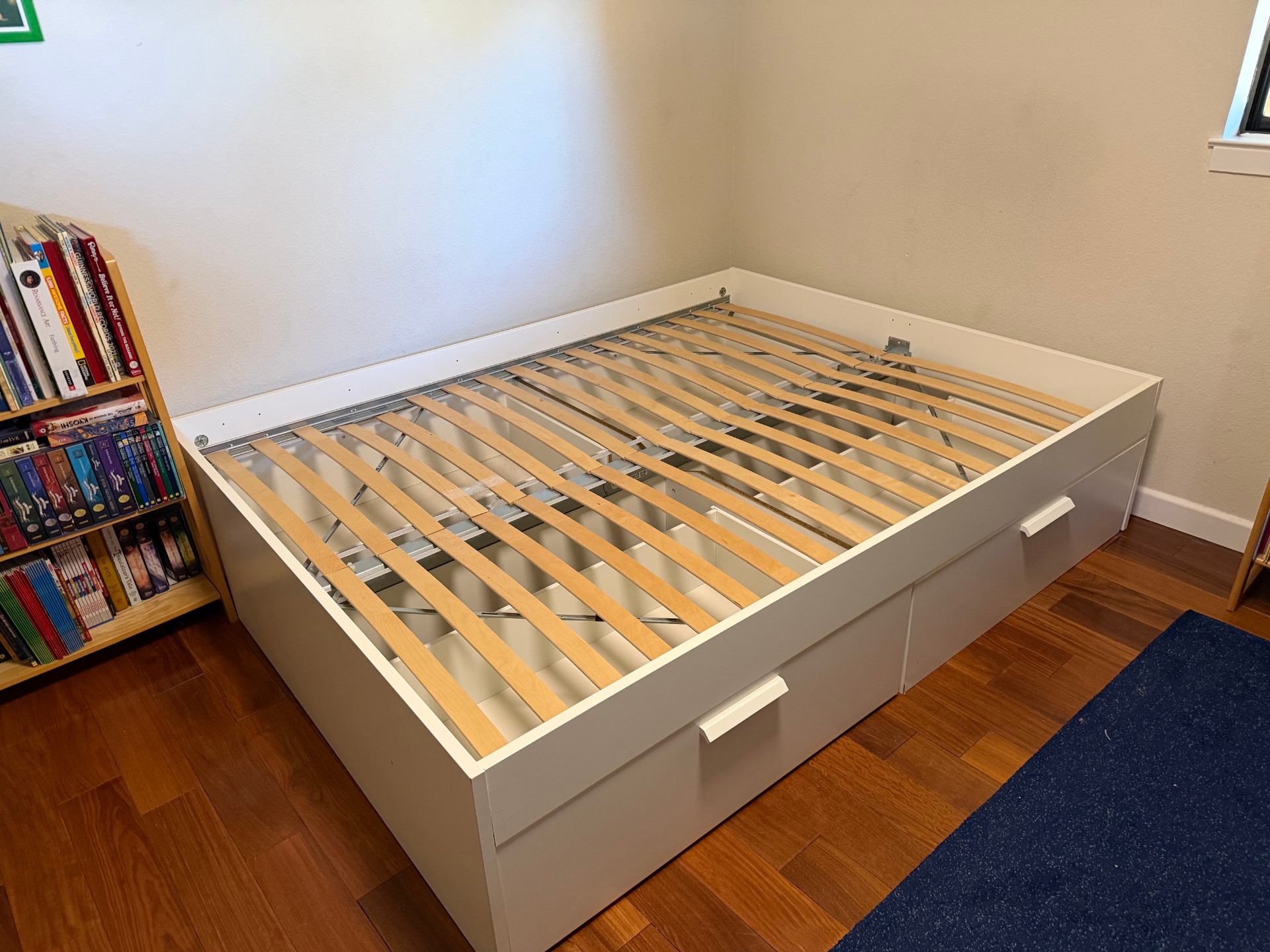 Free Ikea BRIMNES queen platform bed with drawers and queen Beautyrest mattress 2