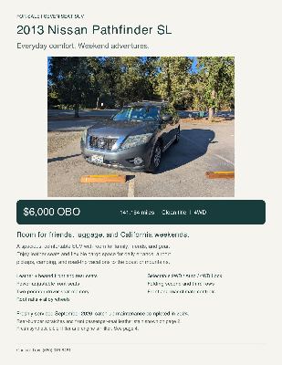 2013 Nissan Pathfinder SL 4WD 1