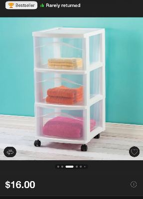 Two Brightroom 3-Drawer Rolling Storage Carts – $10/$12 2