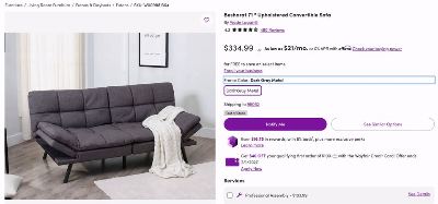 Besharat 71 " Upholstered Convertible Sofa (price negotiable) 3