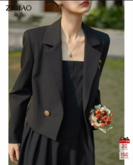 Black Cropped Blazer – Size S 2